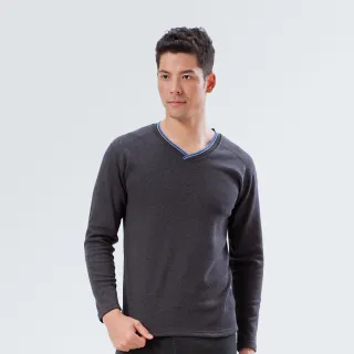 【HENIS】時尚型男色織V領保暖衫2件組(隨機取色M-XL)