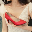 【Ann’S】睡美人-訂製晶鑽3D氣墊尖頭高跟鞋7.5cm(紅)