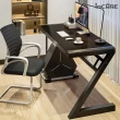 【Incare】簡約時尚Z型鋼化玻璃電腦桌書桌(120X60X75cm)