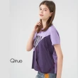 【Qiruo 奇若名品】春夏專櫃双紫色短袖上衣2121A 英文休閒旅遊款(胸)