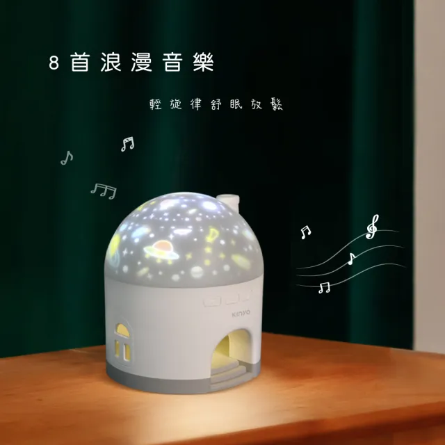 【KINYO】雪屋投影氣氛燈(小夜燈/投射燈/音樂燈 LED-6550)