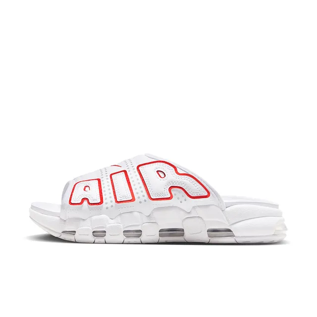 NIKE 耐吉】拖鞋女鞋運動W AIR MORE UPTEMPO SLIDE 白紅FD9885-100