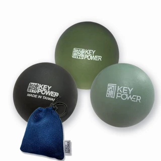 【KEY POWER 氣魄】台灣製 天然橡膠按摩球.兩色可選.附厚收納網袋(筋膜球.腳底按摩)