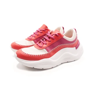 【WALKING ZONE】女 Tenis都市綁帶運動休閒鞋 女鞋(桔紅色)