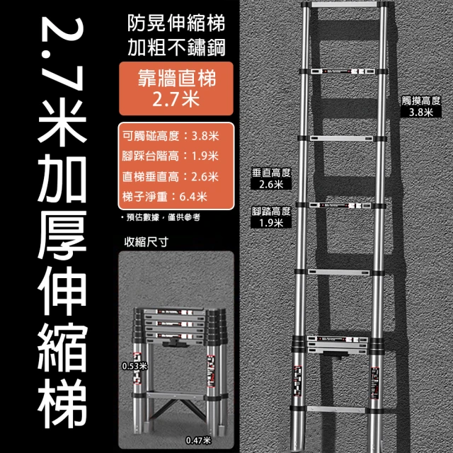 Josie 折疊升降伸縮樓梯 70*90cm 垂直高度3.5