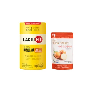 【韓國鍾根堂】LACTO-FIT GOLD升級版益生菌+OKBAN洋蔥汁 2入組(益生菌50包+洋蔥汁1包)
