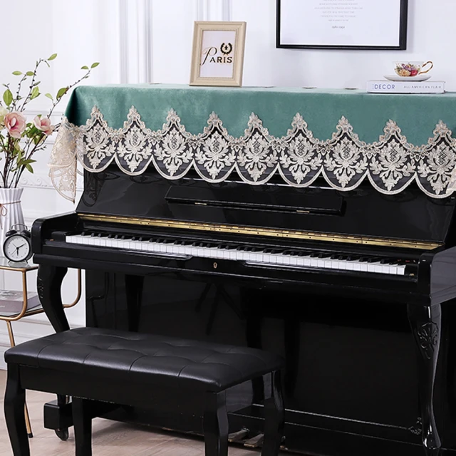 【美佳音樂】鋼琴罩/防塵罩/鋼琴蓋布 歐式刺繡蕾絲系列-土耳其藍色(鋼琴罩)