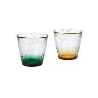 【ADERIA】日本進口津輕系列手作金彩玻璃對杯禮盒300ML