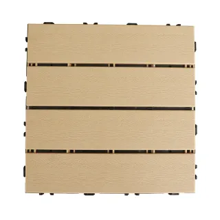 【AD 德瑞森】卡扣式塑木造型防滑板/止滑板/排水板(16片裝-適用0.4坪)
