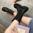 【Hedy】厚底靴 低跟中筒靴/時尚英倫風個性復古中筒切爾西靴(黑)