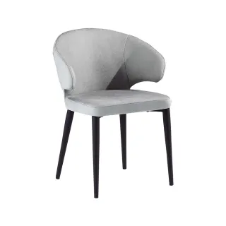 【柏蒂家居】德魯科技布造型餐椅/休閒椅-單椅(二色可選)