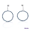 【Artsda】東京訂製 藍色鈦金耳環(18K金台 中型圓圈)