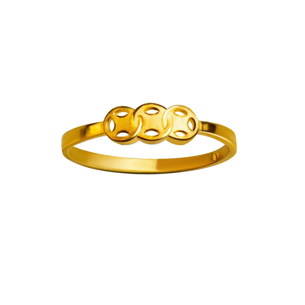 【金品坊】黃金戒指古錢一直賺戒指 0.36錢±0.03(純金999.9、純金戒指、黃金戒指)