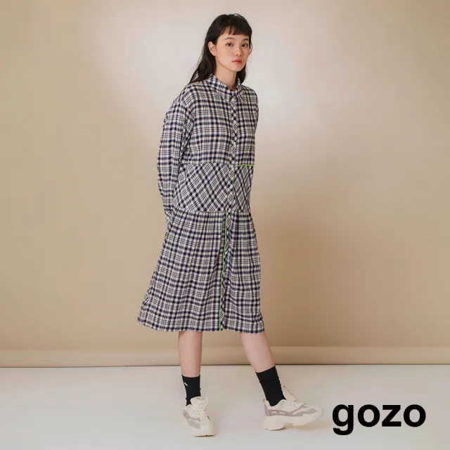 【gozo】格子襯衫洋裝(兩色)