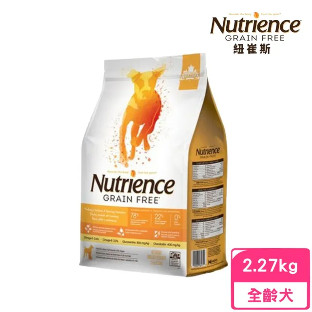 【Nutrience 紐崔斯】GRAIN FREE無穀養生犬-火雞肉+雞肉+鯡魚（放養火雞&漢方草本）2.5kg/5lbs(狗飼料)