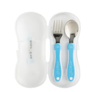 【The Good Time】英倫晚宴 • 兒童學習不銹鋼叉匙組(小船長藍)