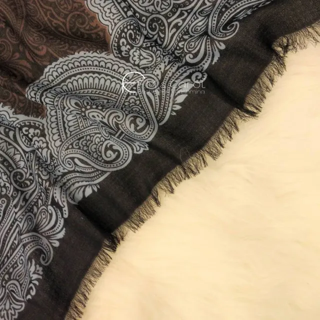 【F.M&Carol】披肩圍巾-絕色設計師系列-100%純喀什米爾羊絨披肩(雙色羅曼史藍)