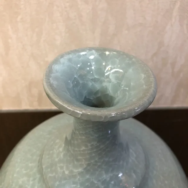 【創藝工坊】青瓷冰裂擋瓶(生活陶 瓷器 青瓷冰裂 極致藝品 擋瓶)