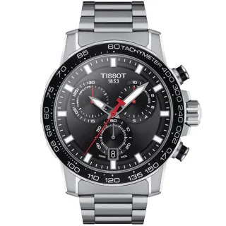 【TISSOT 天梭 官方授權】SUPERSPORT CHRONO 三眼計時手錶-45.5mm 母親節 禮物(T1256171105100)