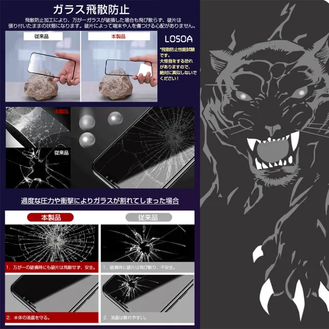 【LOSOA】iPhone全型號亮面藍光黑豹鑽石膜玻璃貼14/13/12/11/X/XS/XR/7/8/Mini/Pro/Max(螢幕玻璃保護貼)