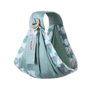 【JoyNa】嬰兒單肩背巾哺乳巾寶寶子宮型背巾(四季青綠樹葉)