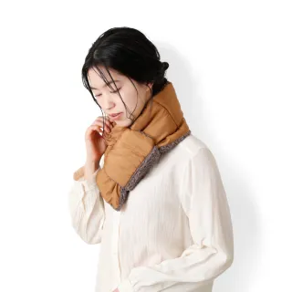 【Aube 日本】微空氣感輕量尼龍絨毛保暖插式圍巾(一秒變身韓劇女主角)