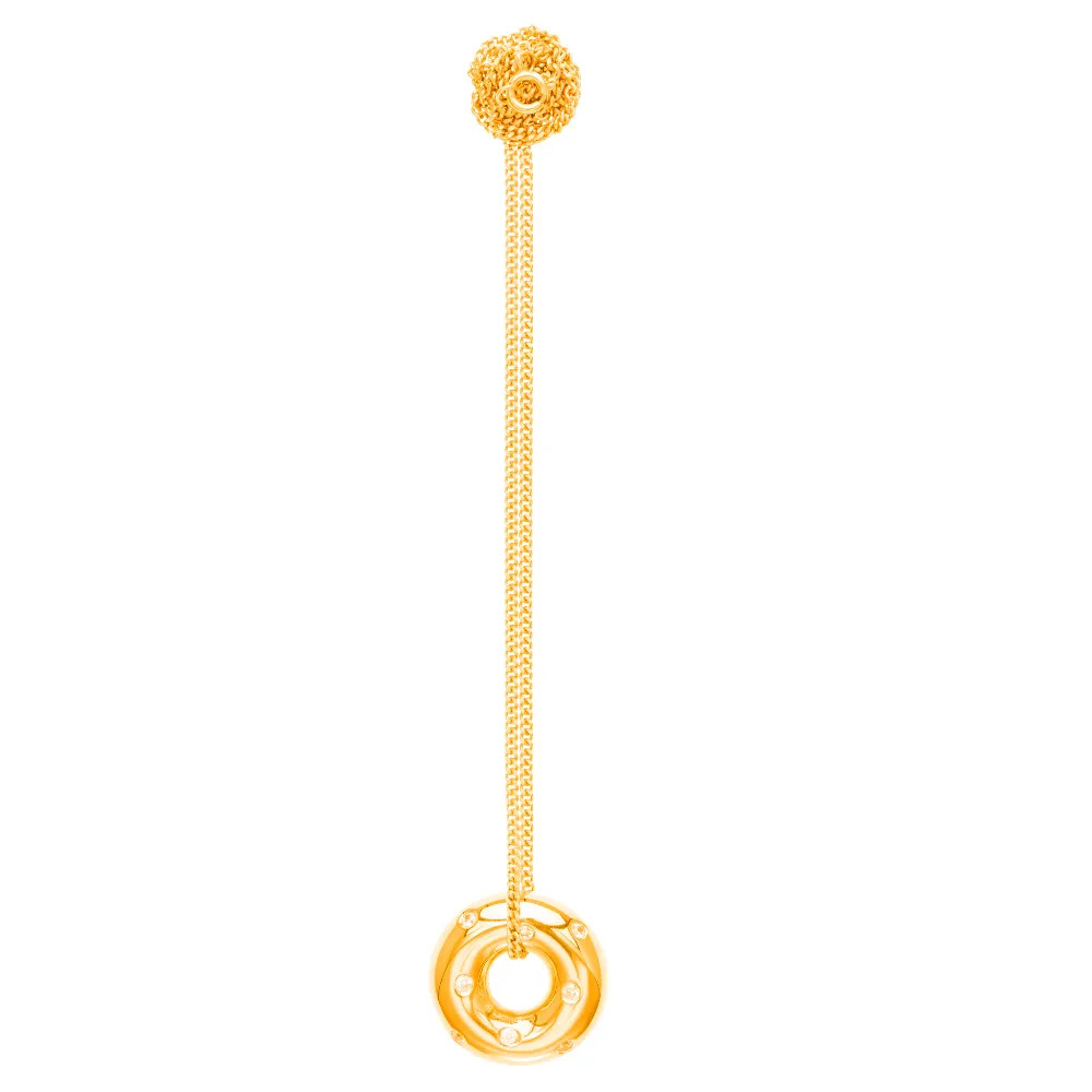 【CINCO】葡萄牙精品 Maira necklace 金色甜甜圈項鍊 鑲鑽立體款(925純銀鑲24K金)