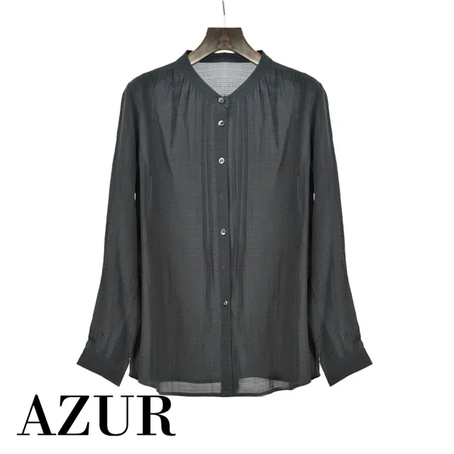 【AZUR】都會休閒鈕扣襯衫式上衣-2色