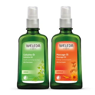 【WELEDA 薇雷德】新包裝 山金車舒活按摩油100ml+白樺木勻體按摩油100ml-6罐組(按摩油雙冠王 台灣獨家代理)