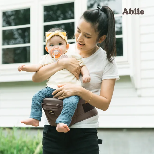 【Abiie】Huggs 全階段腰凳式嬰幼兒揹帶(可可灰)