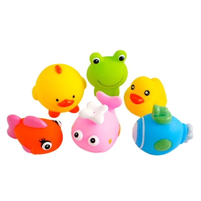 【KTOY】噴水動物戲水玩具 6入組(親子互動 趣味學習 洗澡玩具)