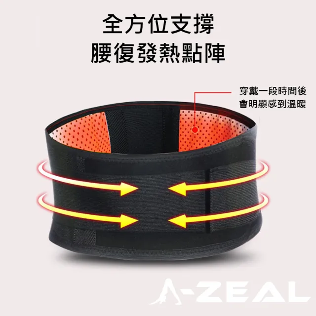 【A-ZEAL】自發熱磁石保暖保健護腰男女適用(日常保養、磁石發熱、腰痠、束腰SPA11-買1送1-共2入)
