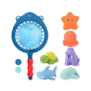 【OhBabyLaugh】洗澡玩具-感溫變色撈魚組(兒童戲水玩具/洗澡玩具/玩水玩具/撈魚噴水玩具/加熱變色)