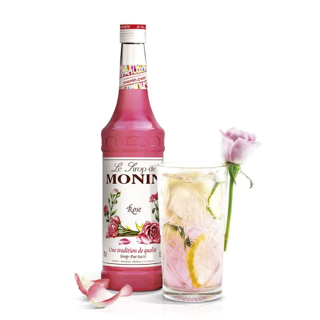 【MONIN】玫瑰風味糖漿700ml(全球 創意 調飲 調酒 最佳良伴)