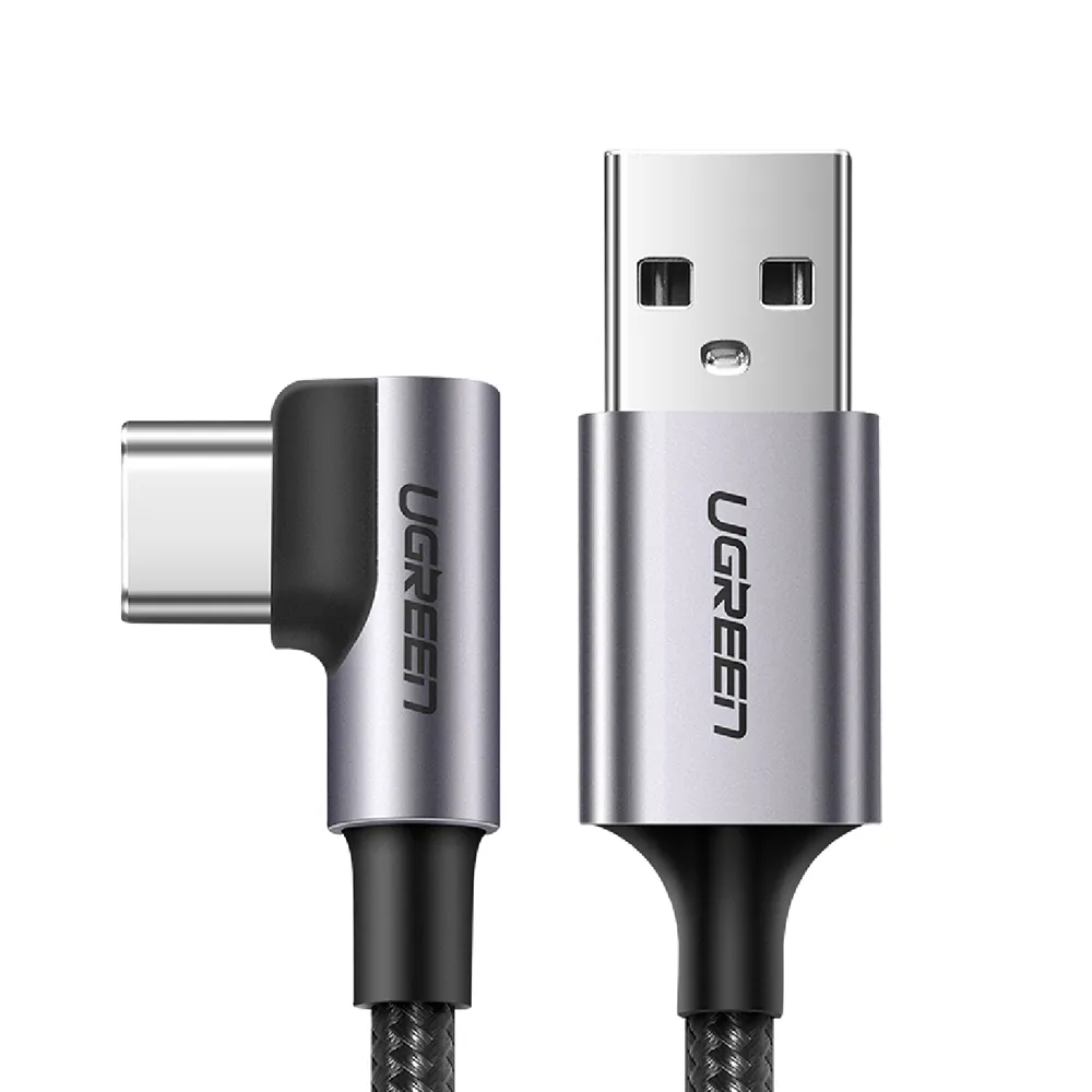 【綠聯】1M USB to Type-C  高速手機傳輸充電線(金屬殼/編織線/L型/3A快充/1米)