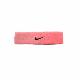 【NIKE 耐吉】頭帶 Headband Swoosh 粉橘 黑色勾勾 毛巾布 穿搭 推薦 粉 黑(N000154467-7OS)