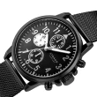 【OBAKU】Strand 海之星 - 大三眼米蘭帶飛行腕錶/黑-46mm(S714GMBBMB)