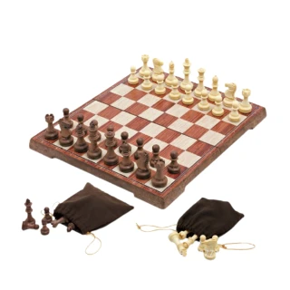 【BeOK】原木質感棋盤 國際象棋 磁性西洋棋 益智棋牌桌遊 可摺疊棋盤 36x31x2.2cm XL號