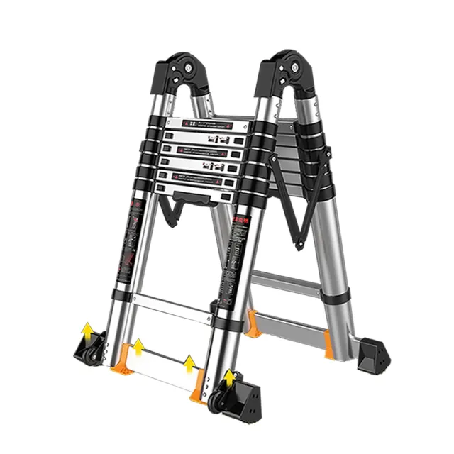 【DaoDi】1.7m+1.7m 第三代鋁合金多功能伸縮鋁梯(工作梯 人字梯 伸縮梯)