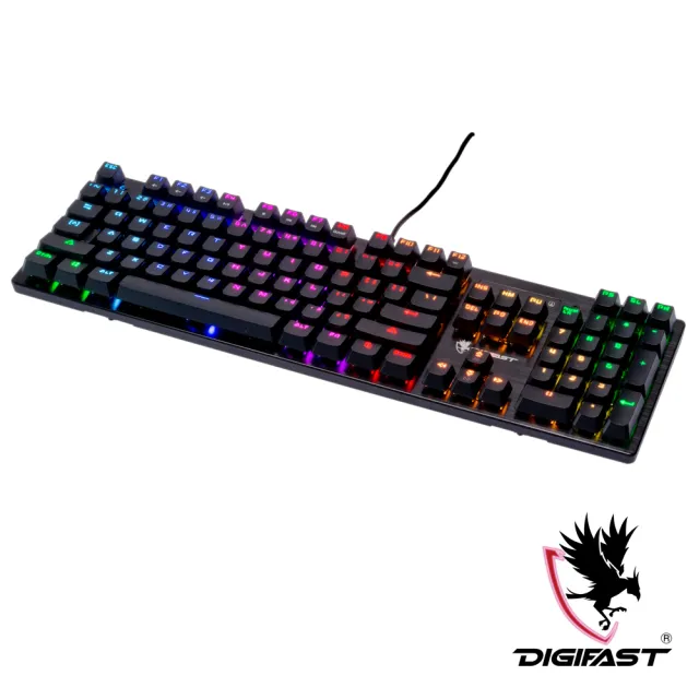 【DIGIFAST 迅華】Lightning光學機械軸RGB電競鍵盤LK32-茶軸(機械鍵盤)