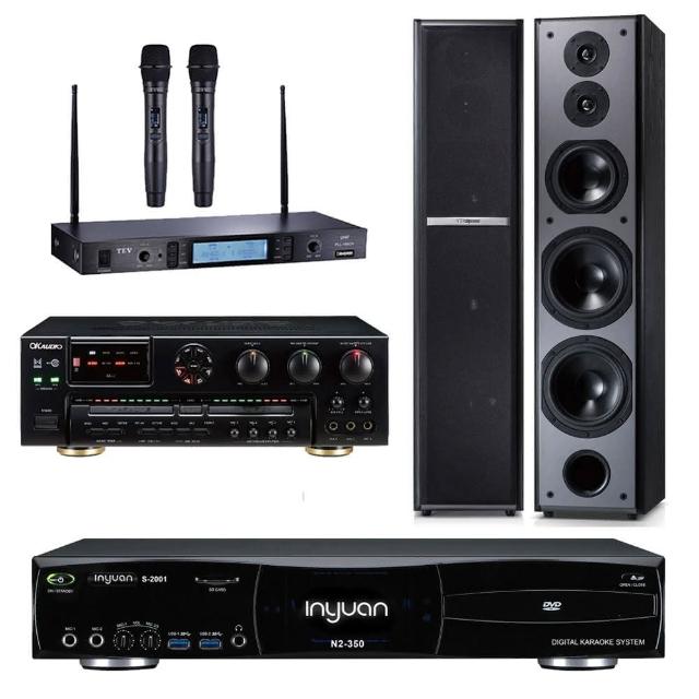 【音圓】S-2001 N2-350+AK-7+TR-5600+TDF M-6(點歌機4TB+擴大機+無線麥克風+迴授抑制器+喇叭)