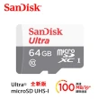 【SanDisk 晟碟】全新版 64GB Ultra MicroSD C10 UHS-I 記憶卡(最高讀取 100MB/s 原廠7年保固)