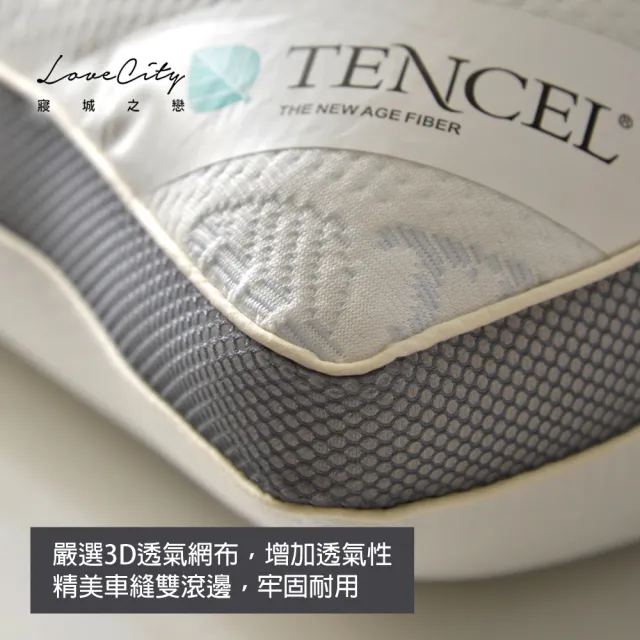 【寢城之戀】買1送1 台灣製造 天絲針織獨立筒釋壓枕(18cm)