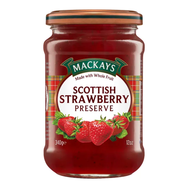 【Mackays】蘇格蘭梅凱果醬340g x2罐(草莓x1+萊姆檸檬x1)