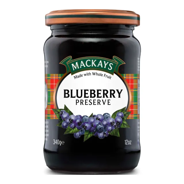 【Mackays-】蘇格蘭梅凱果醬340gx2罐(藍莓x1+萊姆檸檬x1)