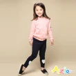 【Azio Kids 美國派】女童 長褲 愛心蕾絲內搭長褲(藍)