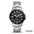 【FOSSIL】率性耐看幾何時刻黑錶盤腕錶(FS5652)