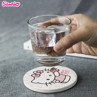 【收納王妃】三麗鷗 Sanrio Hello Kitty珪藻土杯墊2入組 矽藻土 硅藻土(10x10cm)