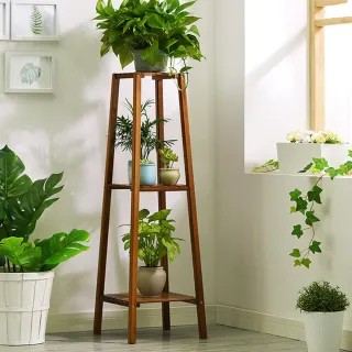【HappyLife】塔型楠竹花架3層 Y10013(園藝架 立式花架 盆栽架 多肉植物 花草園藝用具 展示架 植栽架)