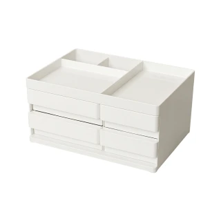 【日本仲林】方豆腐桌上型文具分隔收納盒-4抽-M(化妝品/小物/藥品/裁縫工具)